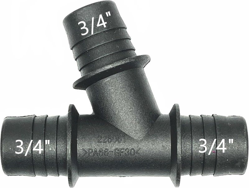 FEEDUN 226061,Dia 3/4",Radiator Coolant Hose 3 Way Connector,Heater Y-Joint Diverter,Water Pipe Splitter Repair Kit for Mercedes-Benz BMW Audi Volkswagen Chevrolet Volvo Buick Ford Toyota Honda,19mm,0.75inch - Image 1